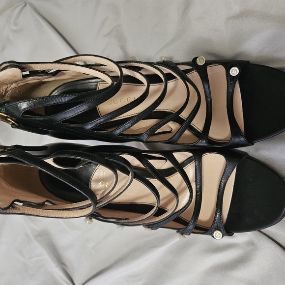 Gucci Women's Black Strappy Heels - Picture 1 of 5